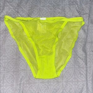 Aerie Neon Yellow Mesh Bikini-Cut Panties